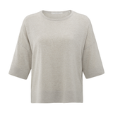 Yaya Milk Brown Oversized Fine Knit T-Shirts