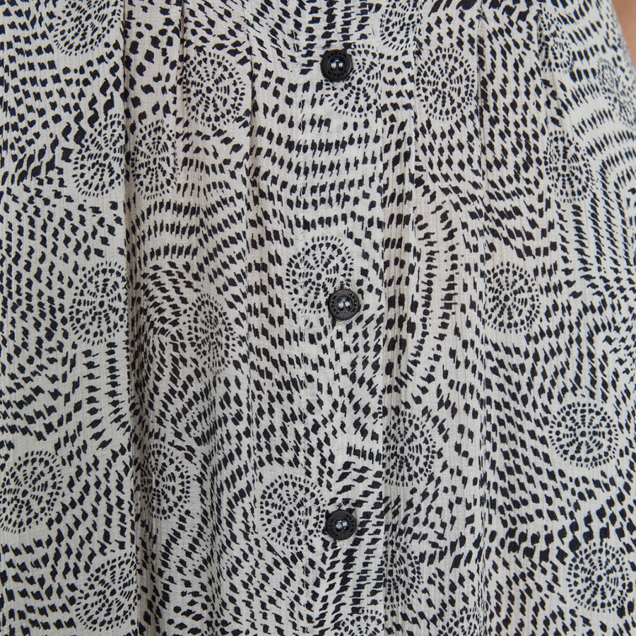 Andam Geometric Patterned Ecru Dress