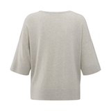 Yaya Milk Brown Oversized Fine Knit T-Shirts