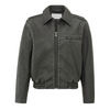 YAYA Anthracite Faux Nubuck Leather Bomber Jacket