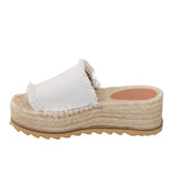 YAYA Wool White Espadrille Cotton Wedge
