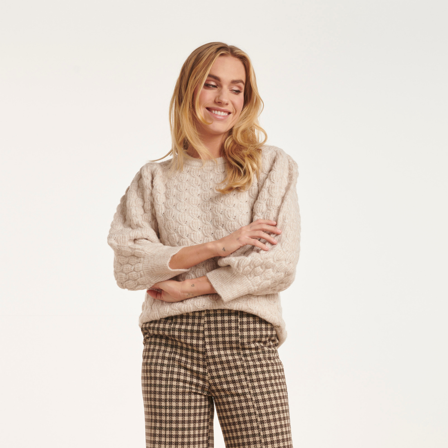 Smashed Lemon Sand Puff Sleeve Sweater
