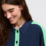 Aldo Martins Contrast Marino Kos Button-Up Cardigan with Pockets