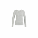 YAYA Vapor Blue Grey Melange Round Neck Long Sleeve T-Shirt