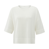Yaya Wool White Oversized Fine Knitted T-Shirt