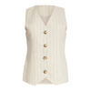 Smashed Lemon Sand Linen Waistcoat with Black Pin Stripes