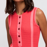 Aldo Martins Makira Button-Down Sleeveless Top in Coral