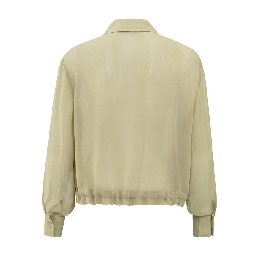 Yaya Soft Green Blouse Jacket with Zipper