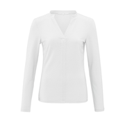 Yaya Pure White Jersey Henley Top