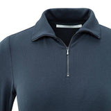 YAYA Collegiate Blue Long Sleeve Top With Zipper Collar