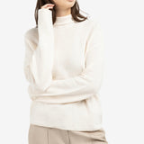 YAYA Snowfall White 10002 Textured High Neck Sweater With Buttons