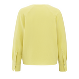 Yaya Shiny Lemon Grass Yellow V-Neck Top