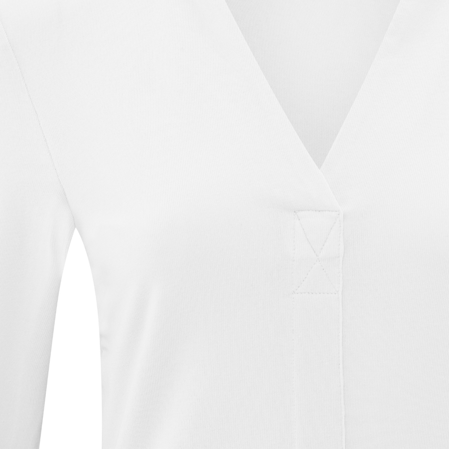 Yaya Pure White Jersey Henley Top