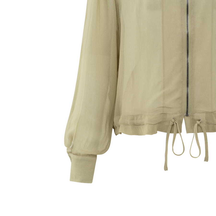 Yaya Soft Green Blouse Jacket with Zipper