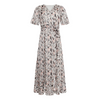 Smashed Lemon Long Off-White Multicolured Belted V-Neck Dress