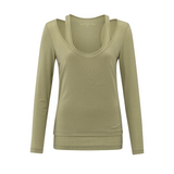 Yaya Soft Green Two-Piece Long Sleeve Top