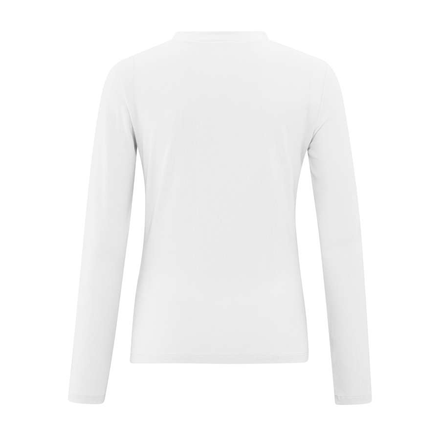 Yaya Pure White Jersey Henley Top