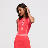 Aldo Martins Makira Button-Down Sleeveless Top in Coral