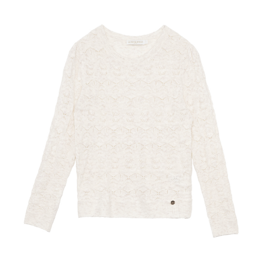 La Petite Etoile Textured Morgane Pull-Over in Ecru