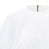 Yaya Pure White Puffed Woven T-Shirt with a Zip