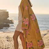 Spell Coastal Granny Maxi Cardigan in Mustard