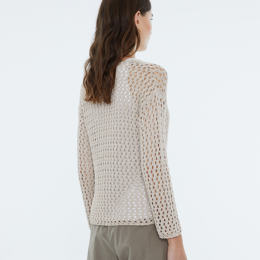 Andam Beige Loose Knit Jersey