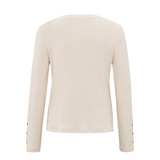 Yaya Off White Knitted Top with Button Details