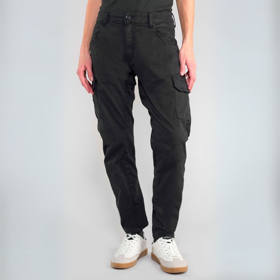 Le Temps Des Cerises Rivera Black Cargo Pants with Pockets