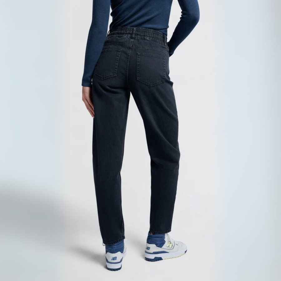 Yaya Black Denim High Waisted Tapered Jeans