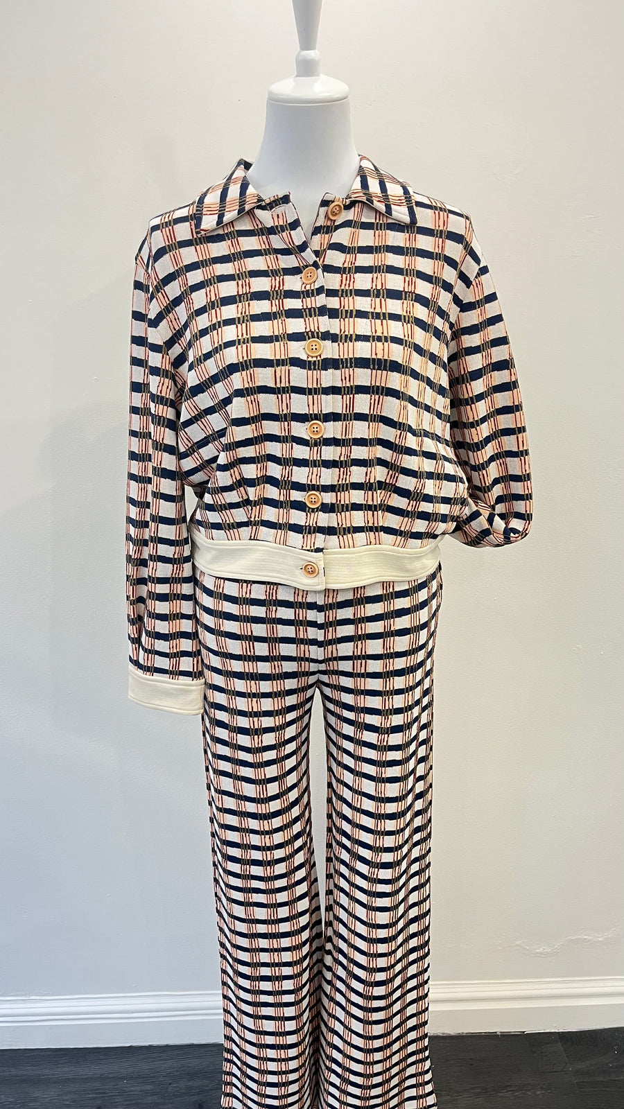 Aldo Martins Dori Teja Plaid Long Pants with Elastic Waistband