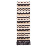 Smashed Lemon Striped Sand-Black Frill Scarf