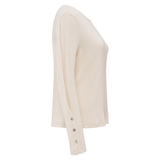Yaya Off White Knitted Top with Button Details