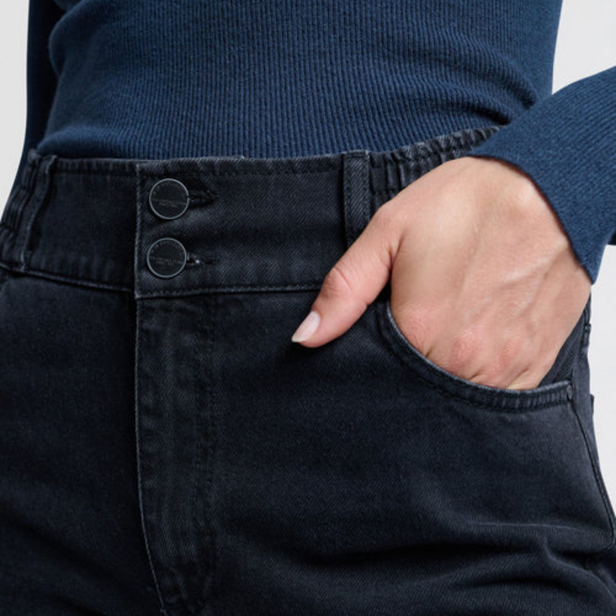 Yaya Black Denim High Waisted Tapered Jeans