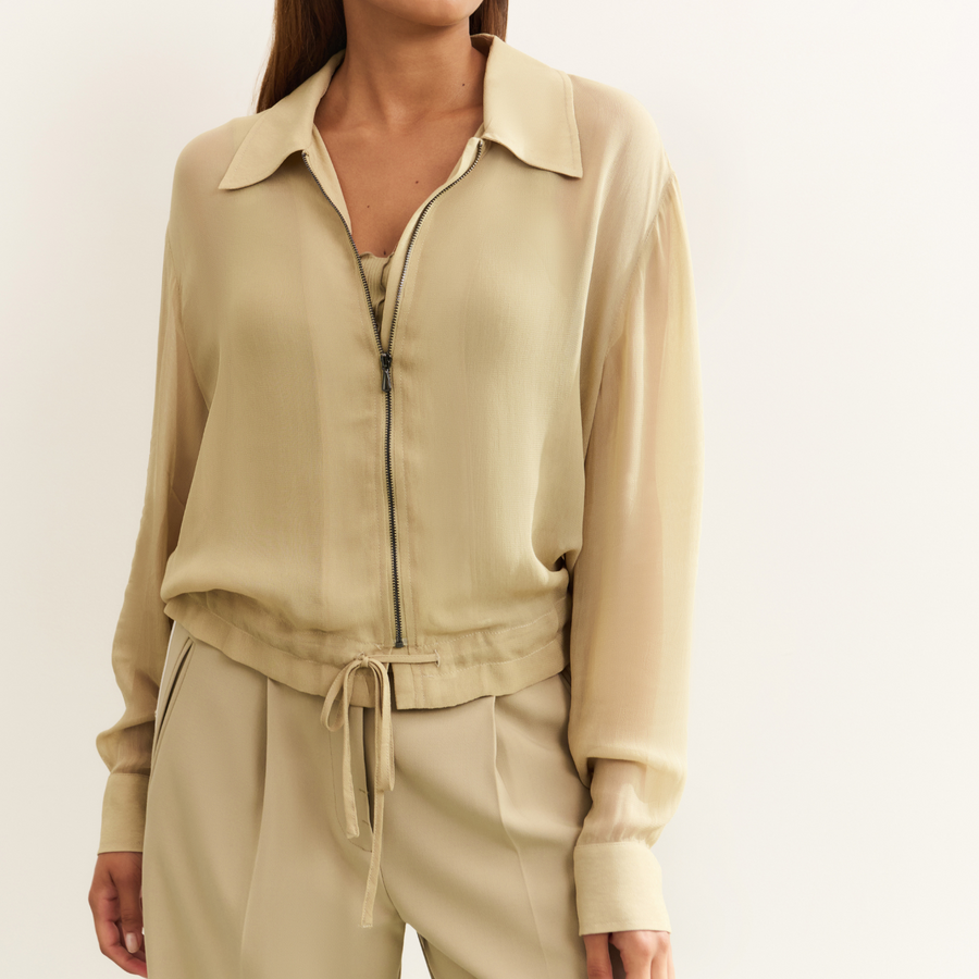Yaya Summer Sand Blouse Jacket with Zipper