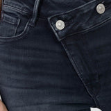 Le Temps Des Cerises Zep Blue/Black Pulp High Asymmetrical Zip Jean