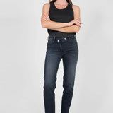 Le Temps Des Cerises Zep Blue/Black Pulp High Asymmetrical Zip Jean