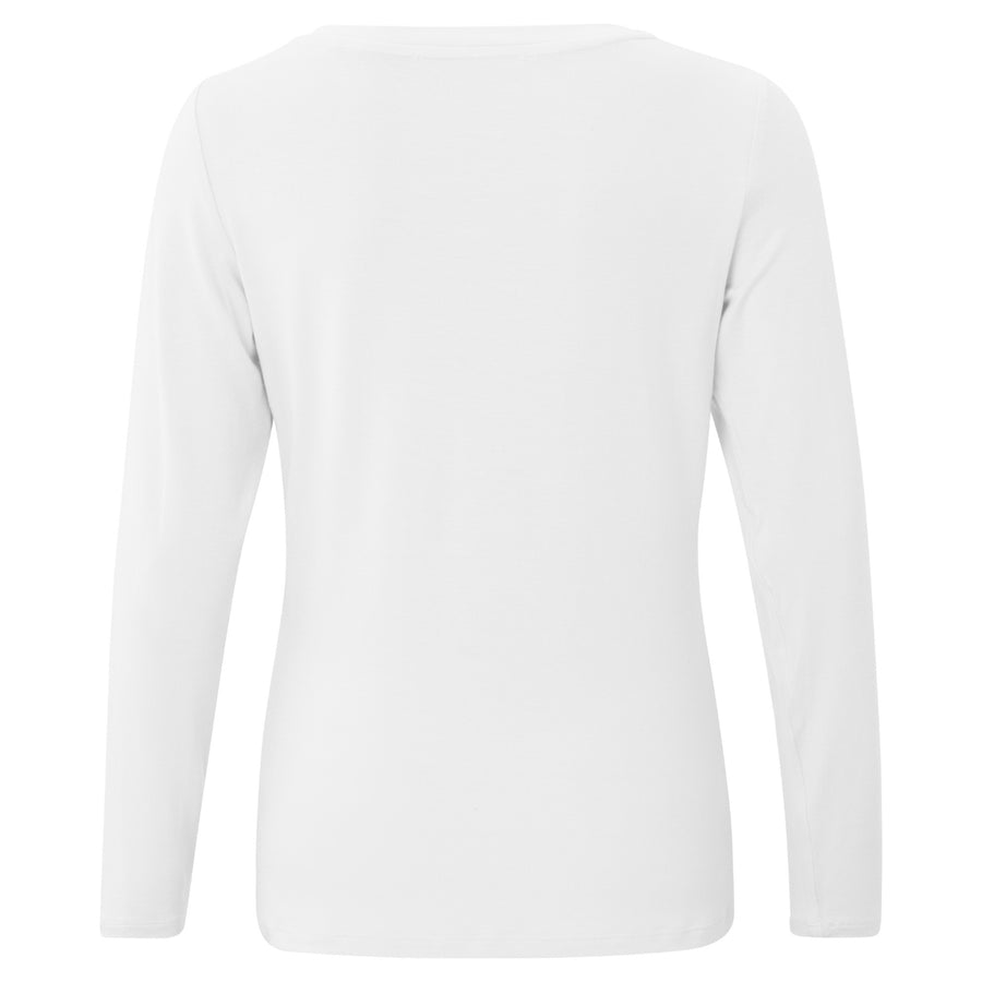 YAYA Pure White Boatneck Longsleeve T-Shirt