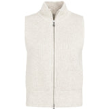 YAYA Heather Grey Melange Knitted Sleeveless Cardigan With Zipper