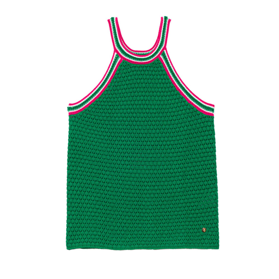 La Petite Etoile Madelina Vert Knitted Tank Top