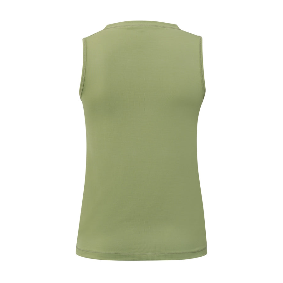 YAYA Sage Green Singlet with Drape Neck