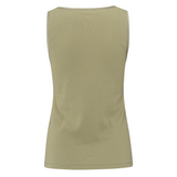 Yaya Soft Green Rib Singlet with Shiny Binding