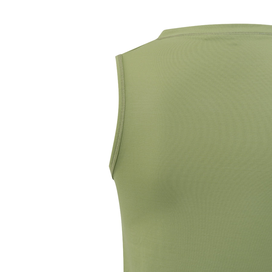 YAYA Sage Green Singlet with Drape Neck