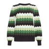 Smashed Lemon Green-Black Striped Sweater