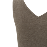 Yaya Greyish Brown Melange Fine Rib Knitted Tanktop
