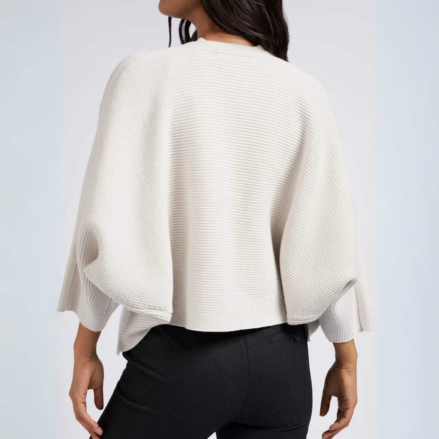 YAYA Chalk White Batwing Rib Cardigan