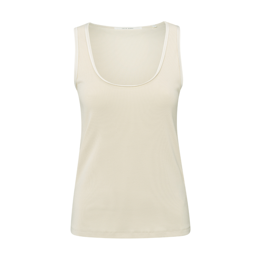 Yaya Summer Sand Rib Singlet with Shiny Binding