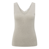 Yaya Milk Brown Fine Rib Knitted Tanktop