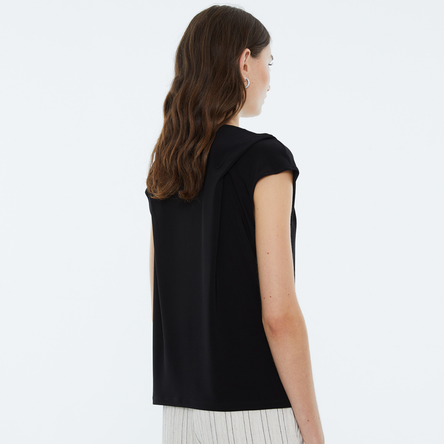 Andam Navy Blue V-Neck T-Shirt