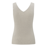 Yaya Milk Brown Fine Rib Knitted Tanktop