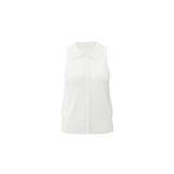 YAYA Early Frost White Sleeveless Cardigan With Collar